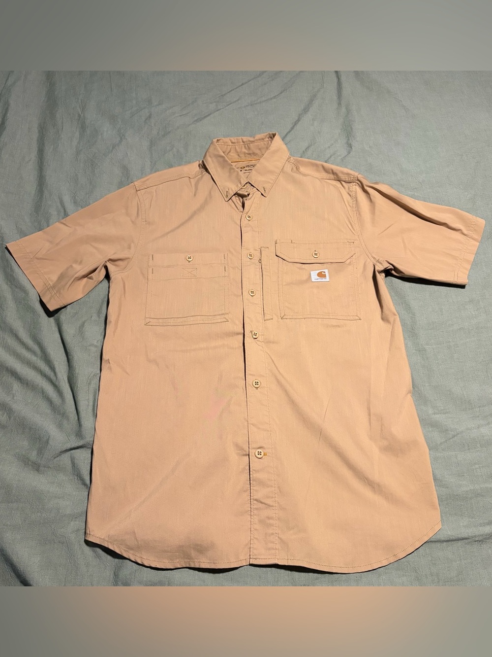 Carhartt Men’s Button-Down Work Shirt — Tan